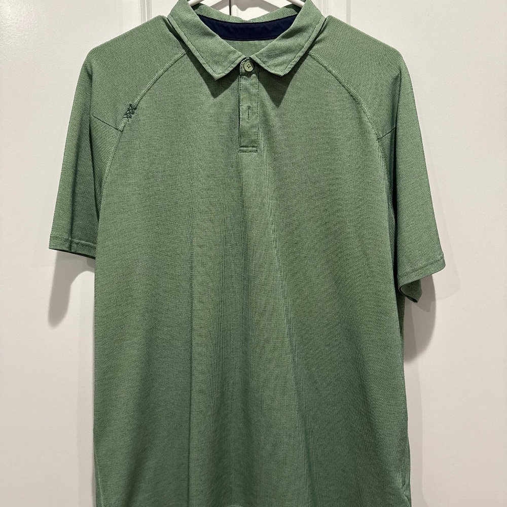 Rhone Delta Pique Polo Green Large Performance